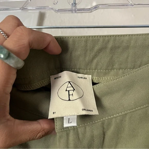 NWOT ARTLESS FOREVER olive army green utility cotton work chore straight leg